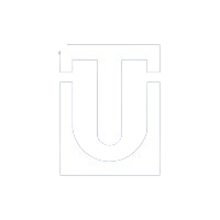 Alt text: A black and white logo featuring a stylized letter U.